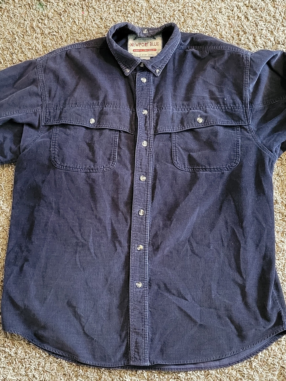 Newport Blue Men's Navy Button-Down Casual Shirt